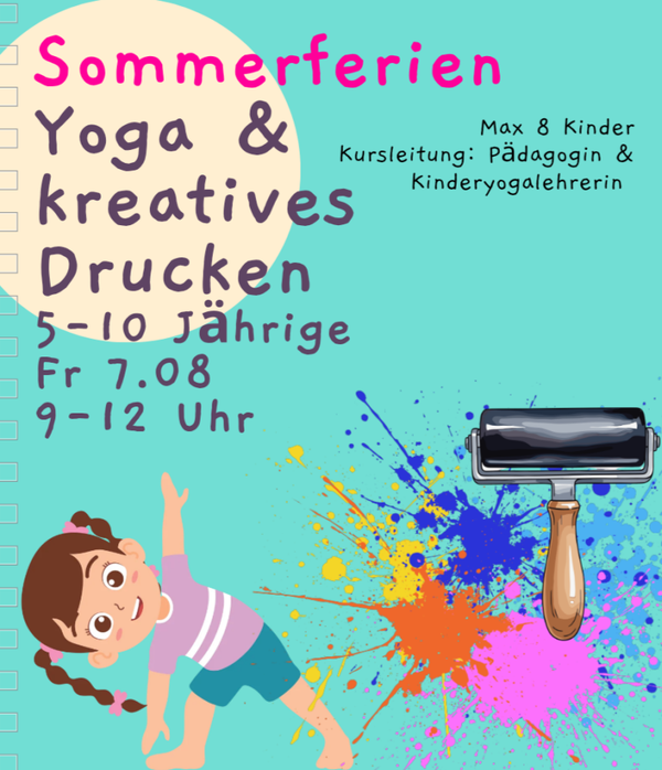 Sommerferien - Mindful Yoga & Kreatives Drucken, Fr 7.08, 9-12 Uhr