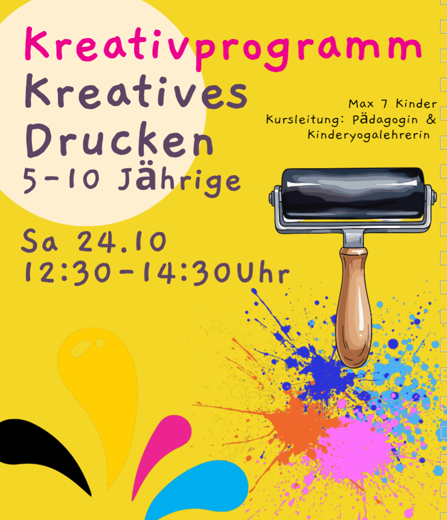 Kreatives Drucken, Sa 24.10, 12:30-14:30 Uhr (5-10 Jährige)