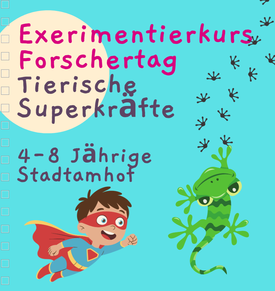 Forschertag tierische Superkräfte - Mi 23.12.2026, 9-13 Uhr, Kursort Stadtamhof 20 Regensburg, 4-8 Jährige