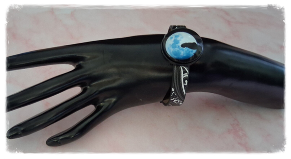 BRACELET CHAT AU CLAIR DE LUNE BLEUE