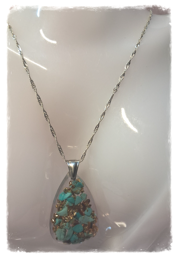 PENDENTIF RESINE TURQUOISE