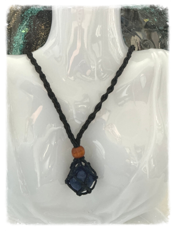 PENDENTIF MINERAL LAPIS LAZULI BLEU FONCE