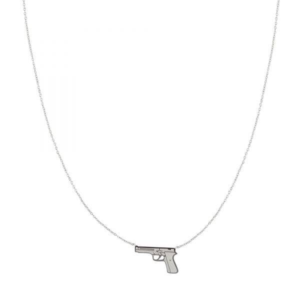 The gun necklace silver
