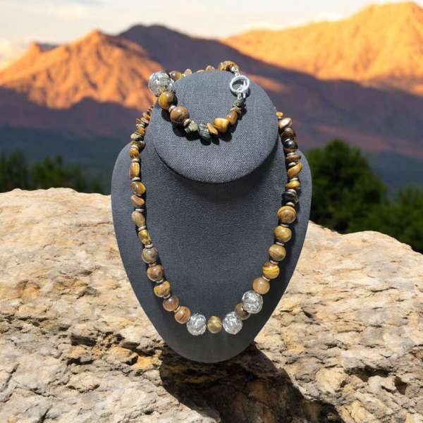 Choker Ojo de Tigre / Jaspe Rojo