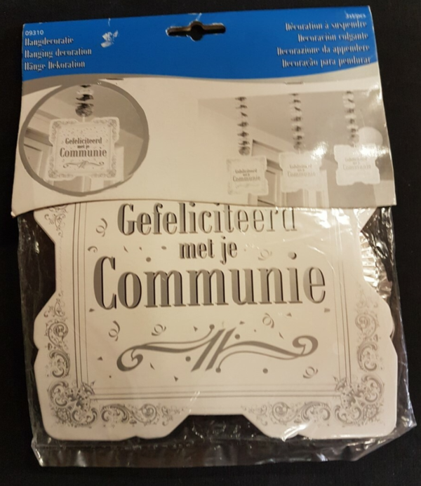 Communie hangdecoratie zilver