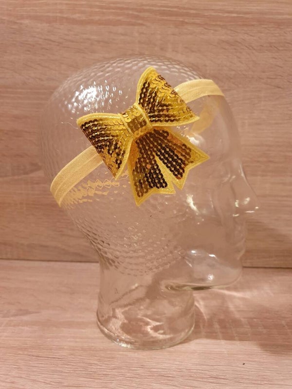 Haarband glitter kind GEEL