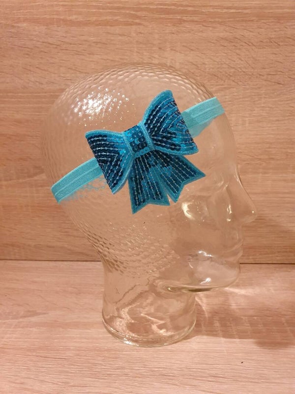 Haarband glitter kind LICHTBLAUW