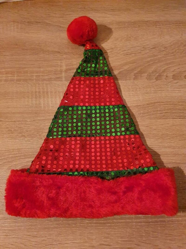 Kerstmuts met glitterpailletten