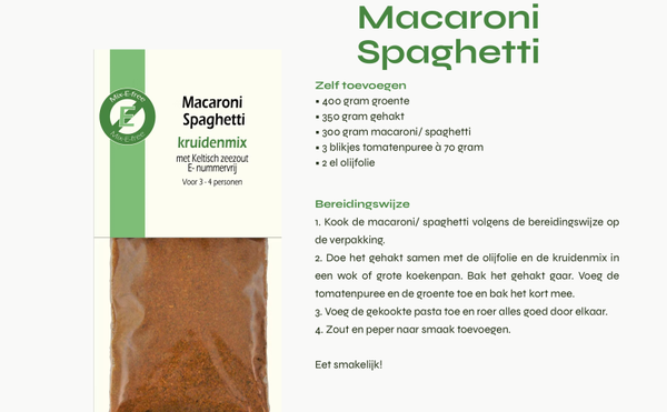 Macaroni / spaghetti kruidenmix