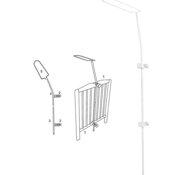 Support ciel de lit bébé flèche de lit à accrocher au lit