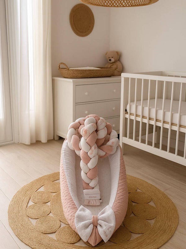 Cocon nid bébé noeud + Un coussin nuage veilleuse OFFERT