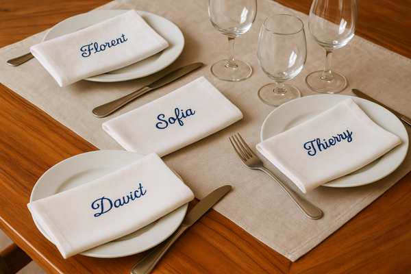 Serviette de table Coton Brodée