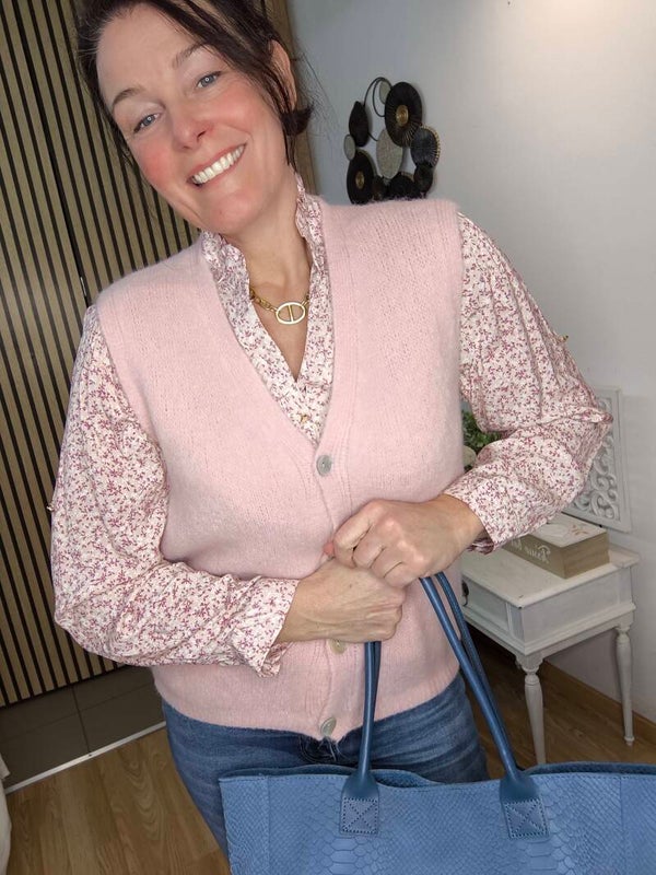 Gilet Adèle rose