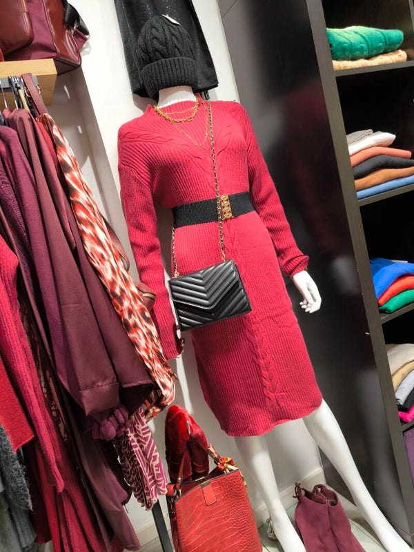 Robe pull Gwen bordeaux