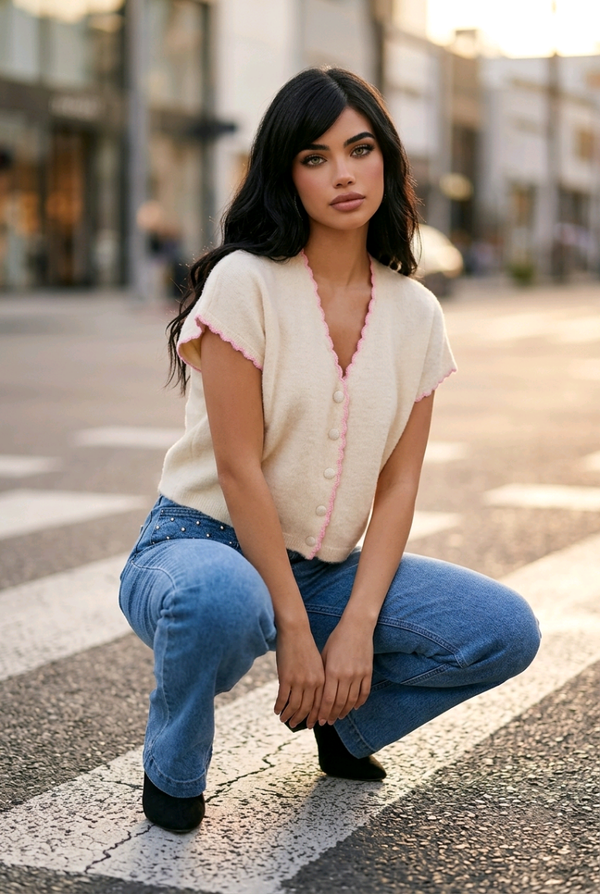 Gilet Caroline écru