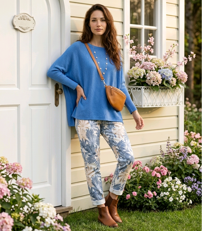 Pantalon Hawaii bleu