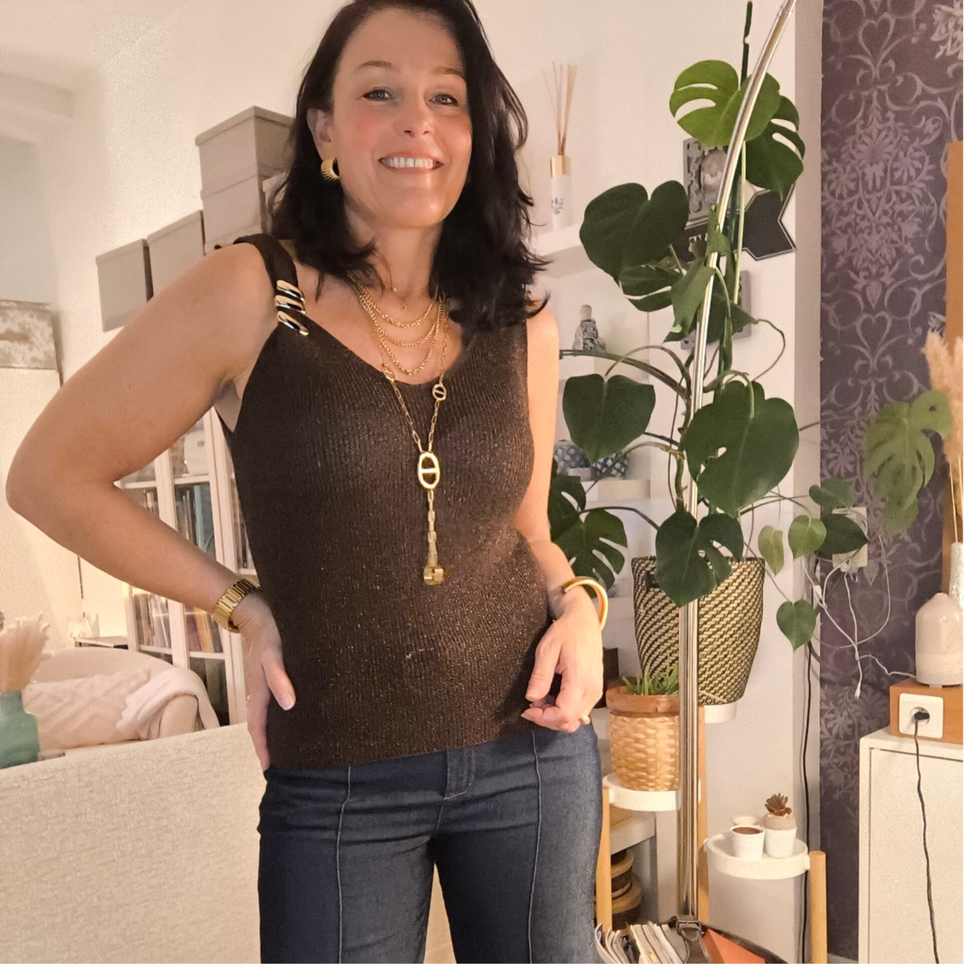 Top lurex Naëlle marron