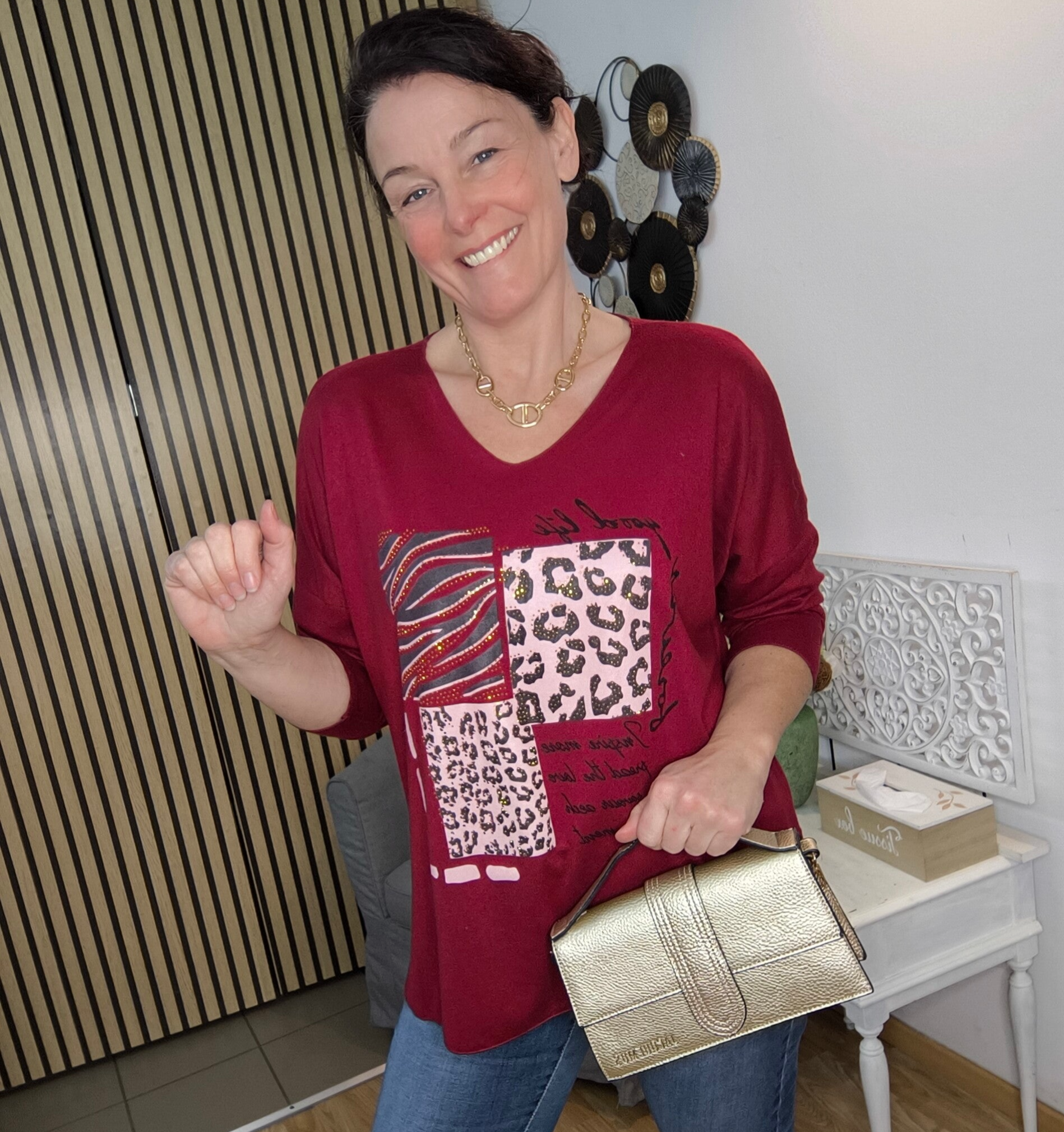 Pull Zebraléo bordeaux