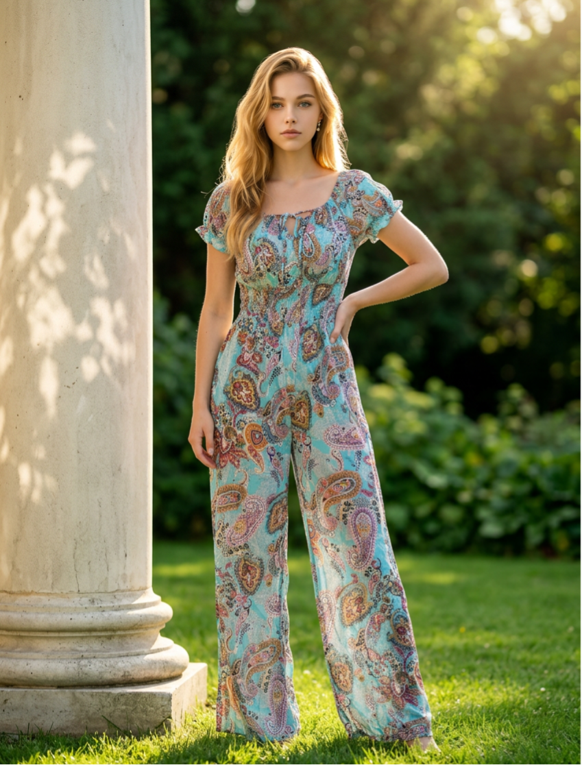 Combi pantalon Véro bleu ciel