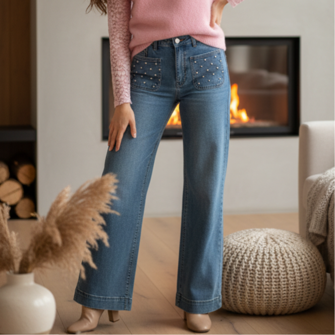 Jeans poches clous
