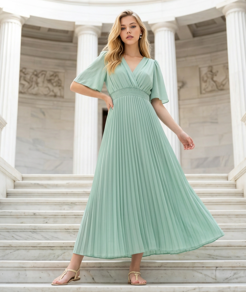 Robe Lara vert d'eau
