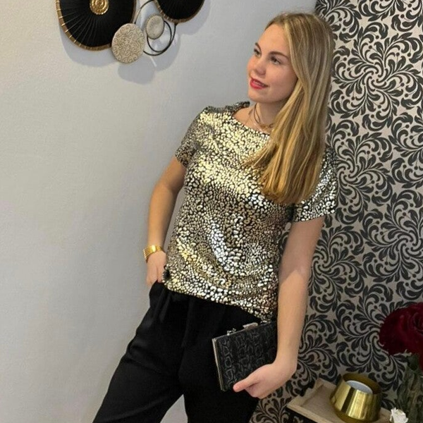 Top Selena noir/doré