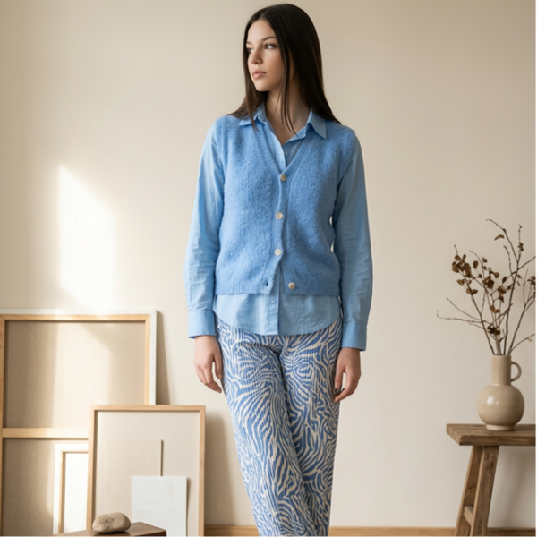 Gilet Adèle bleu clair