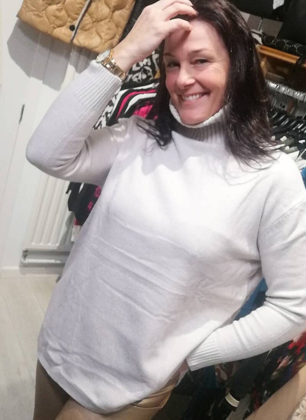 Pull Rosy oversize beige