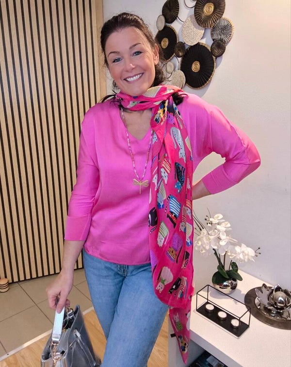 Blouse satinée Lyo fushia