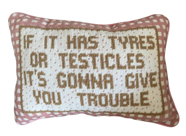 Handmade Needlepoint Pillow "T&Ts"