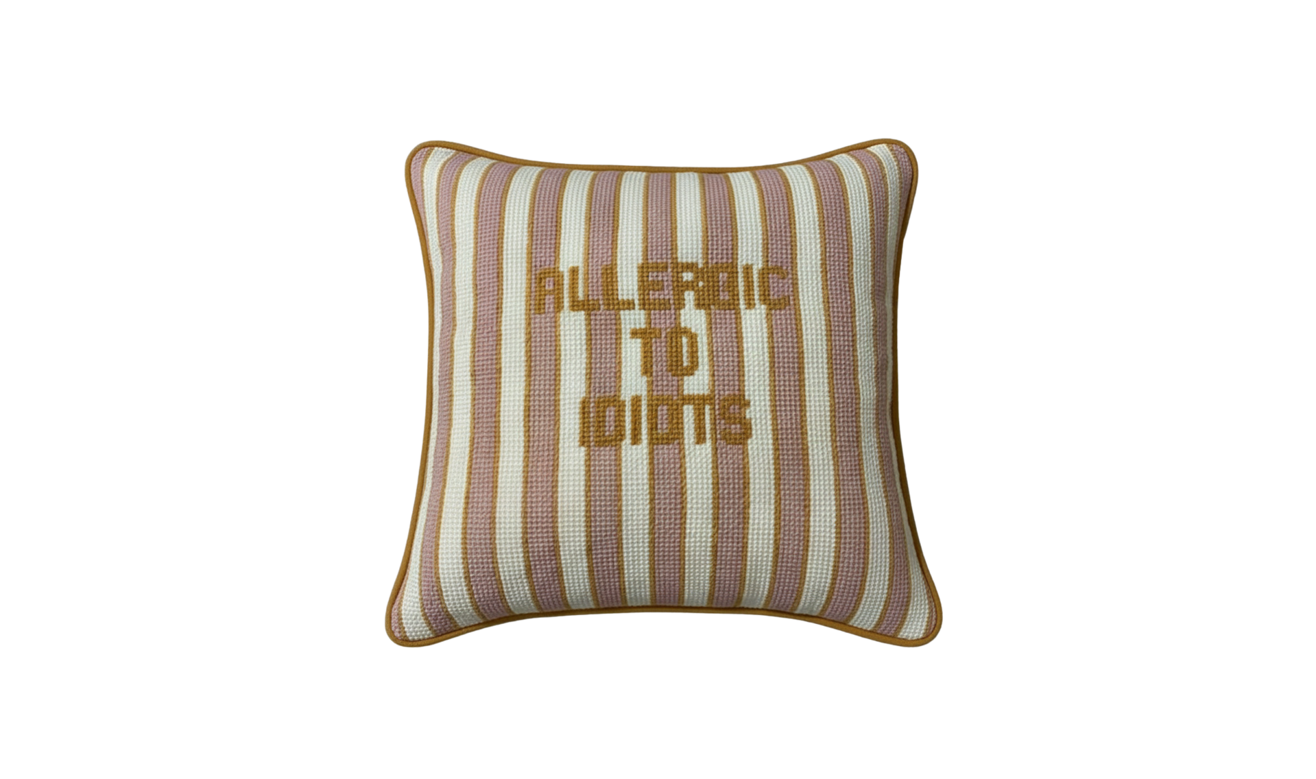 Handmade Needlepoint Pillow "Allergic to Idiots"