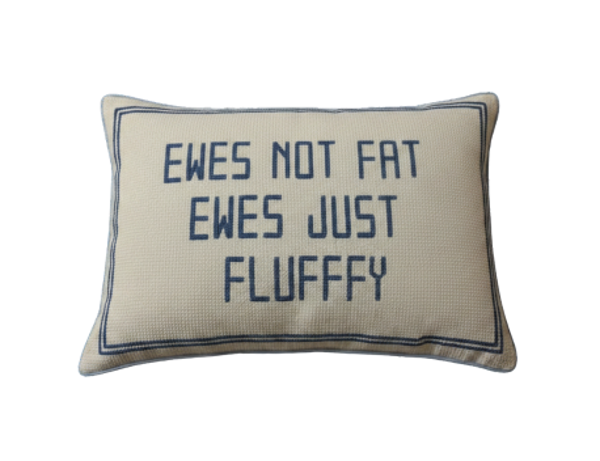 Handmade Needlepoint Pillow "Ewes just fluffy""