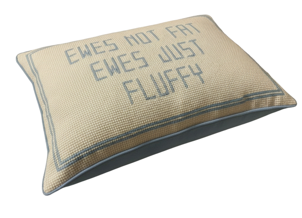 Handmade Needlepoint Pillow "Ewes just fluffy""