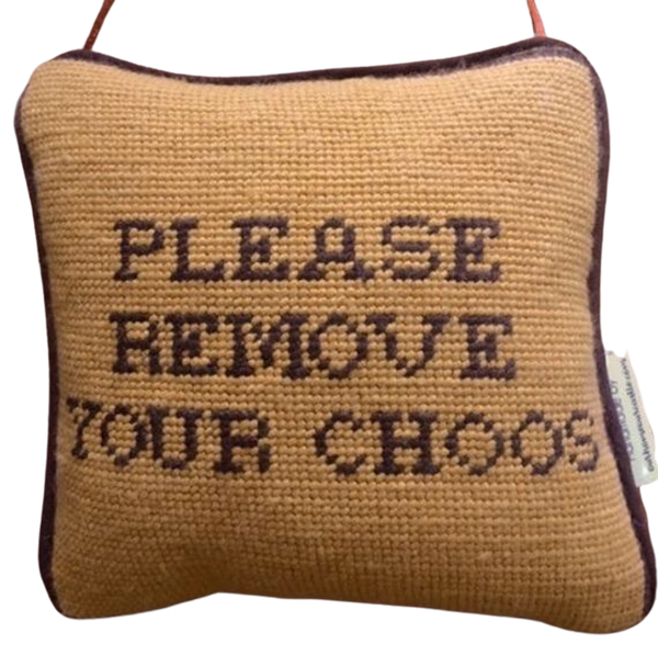 Handmade Needlepoint Pillow "Choos"