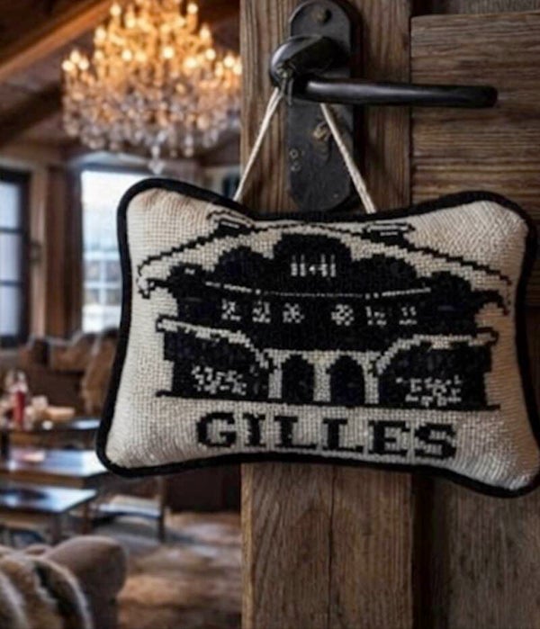 Handmade Personal Needlepoint Doorhanger with Name