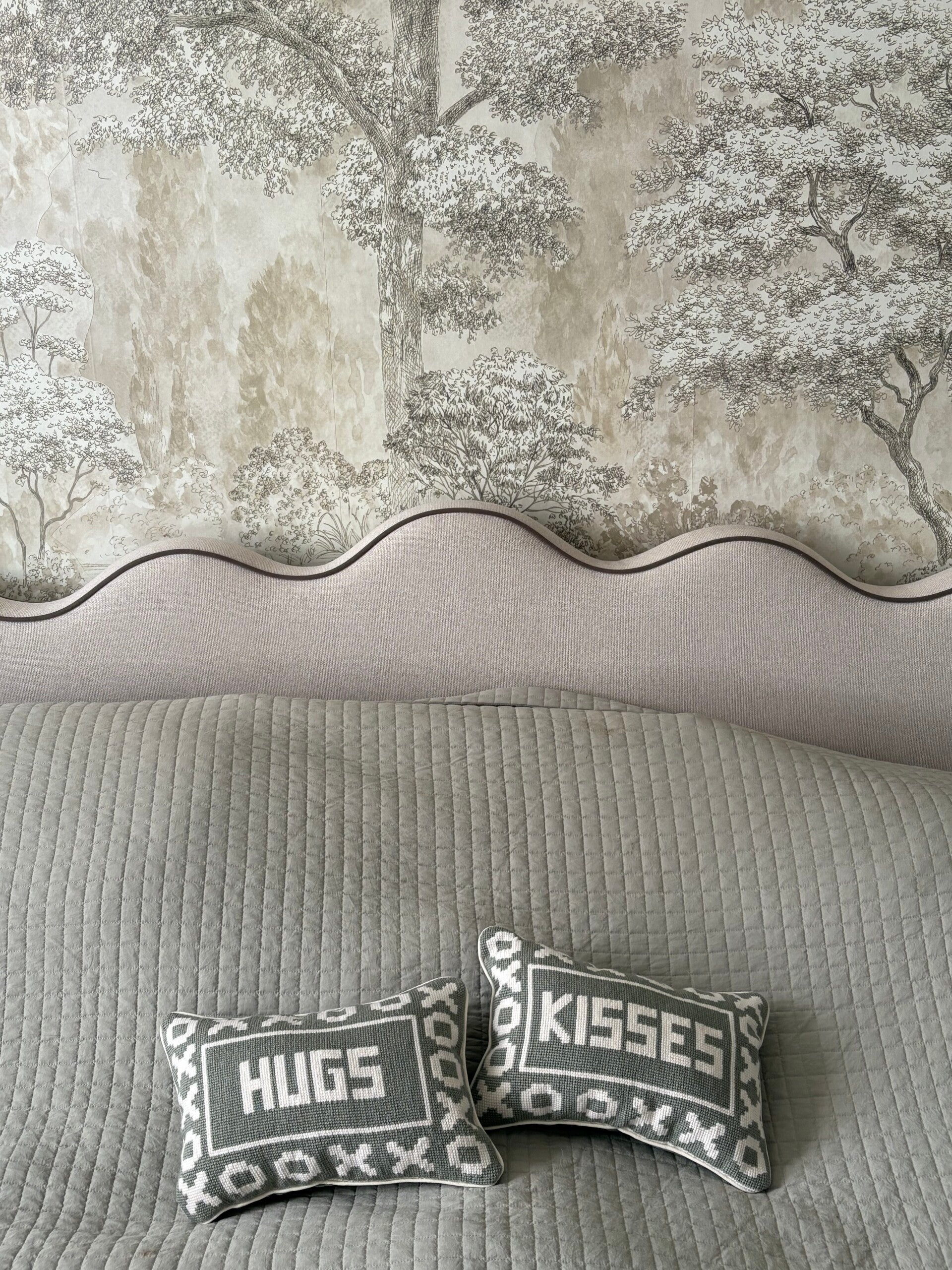 Handmade Needlepoint Pillow "Hugs and Kisses"