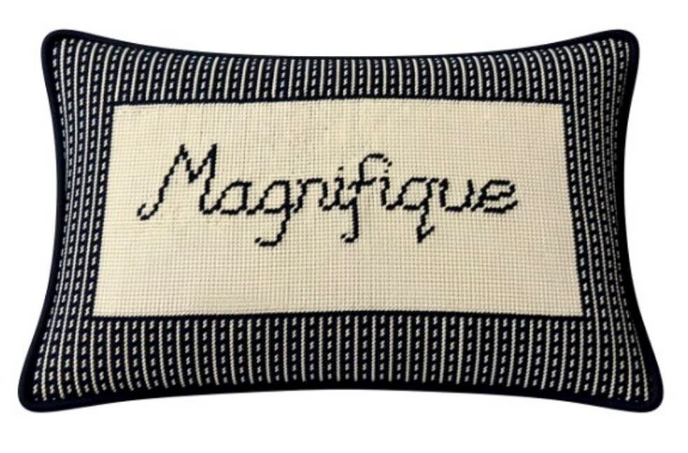Handmade Needlepoint Pillow "Magnifique"