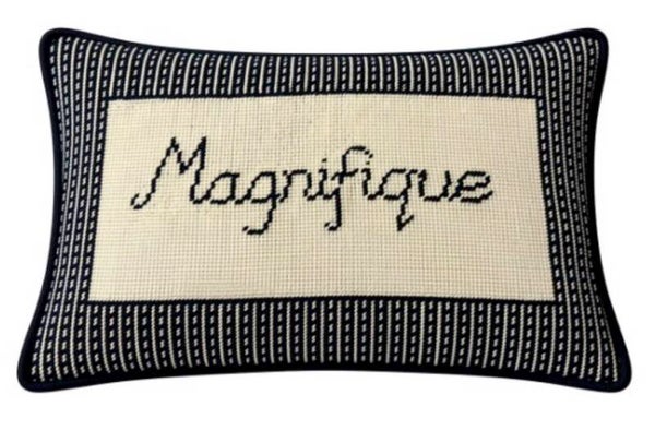 Handmade Needlepoint Pillow "Magnifique"