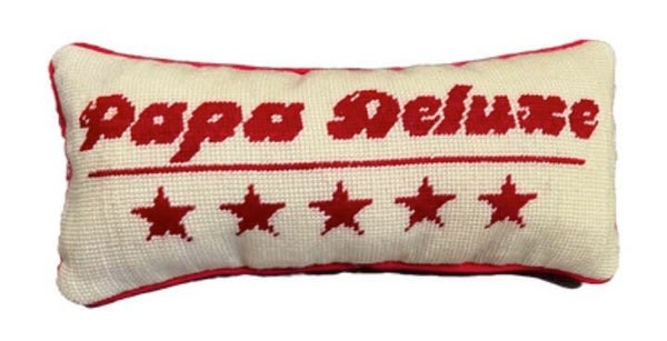 Handmade Needlepoint Pillow "Papa de Luxe"