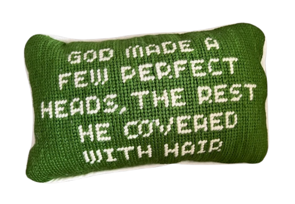 Handmade Needlepoint Pillow " Perfect Heads "