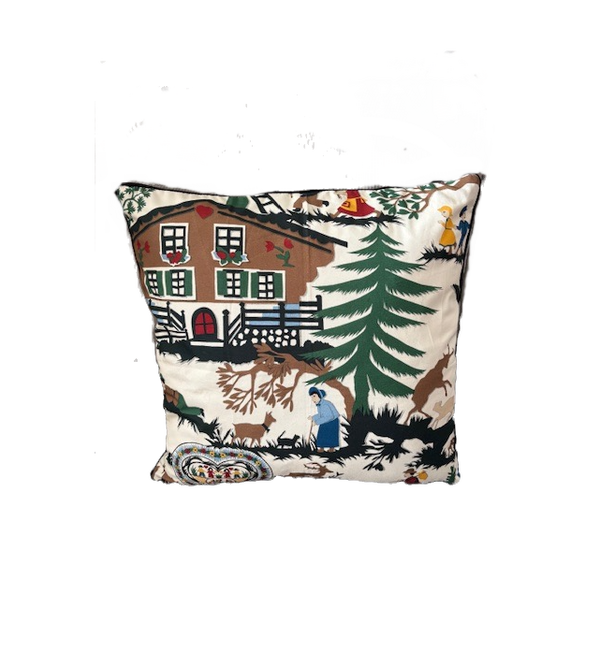 Printed Rustic Pillowcase with velvet backing and insert