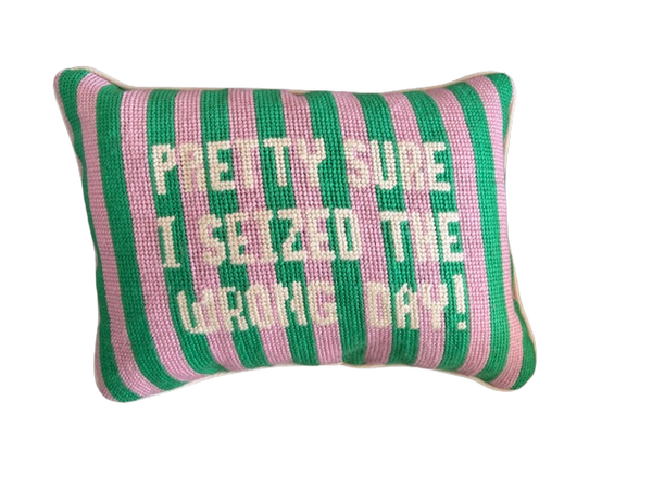 Handmade Needlepoint Pillow "Seize the day"