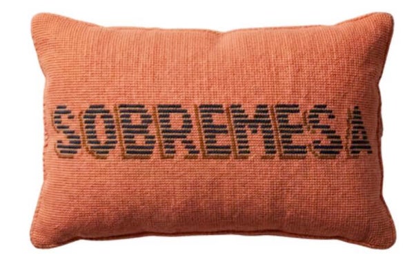 Handmade Needlepoint Pillow "Sobremesa""