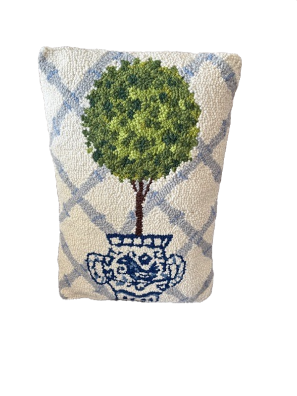 Punch Needle Pillowcase with velvet backing and insert