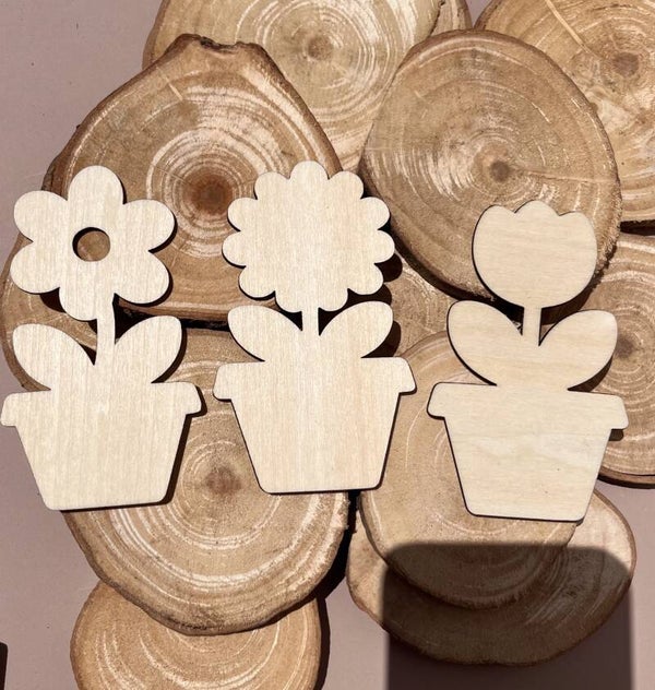 Magnets à peindre - Jolies fleurs (grand format)