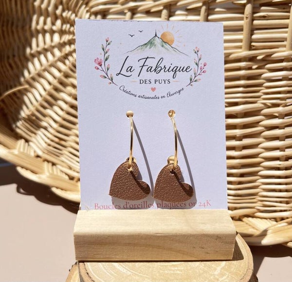 Emilie - Boucles d'oreilles créoles cœur