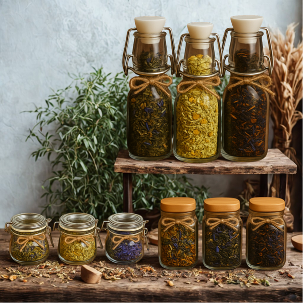 3 thema's theemix in glas