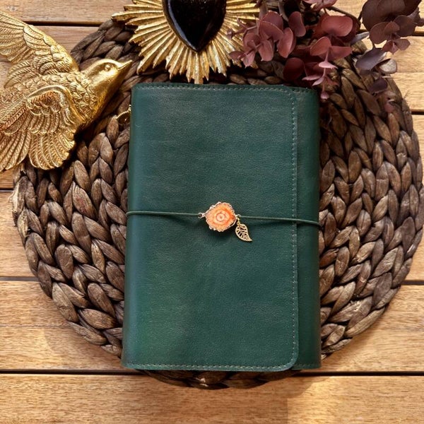 Mon grand carnet cuir lisse vert
