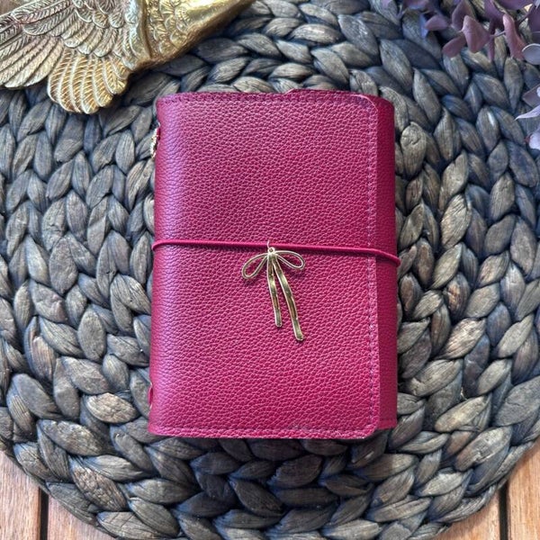Mon petit carnet cuir grainé bordeaux