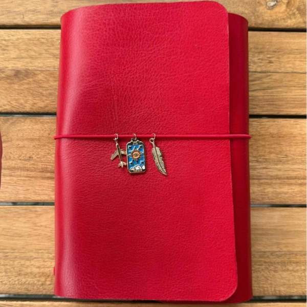 Mon grand carnet cuir lisse rouge